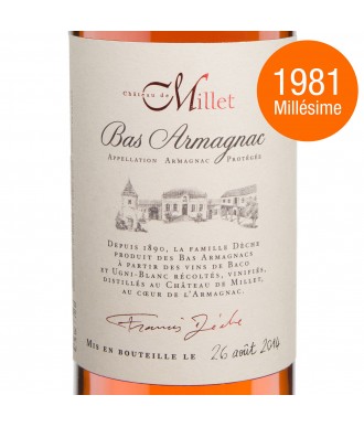 Millet Armagnac Millesime 1981