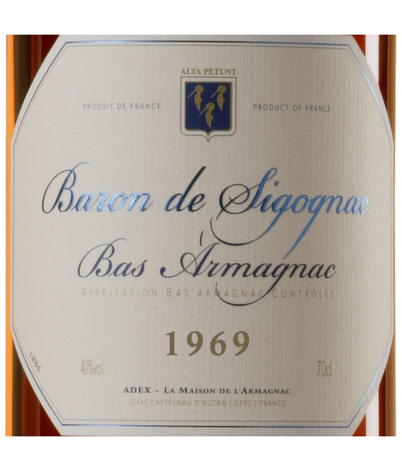 Baron De Sigognac Armagnac 1969 | Plaisirs de Gascogne