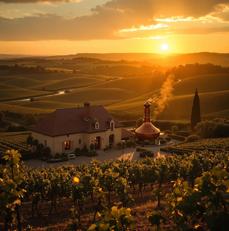 Vignes et alambic en Gascogne
